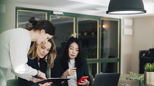 People in office meeting
